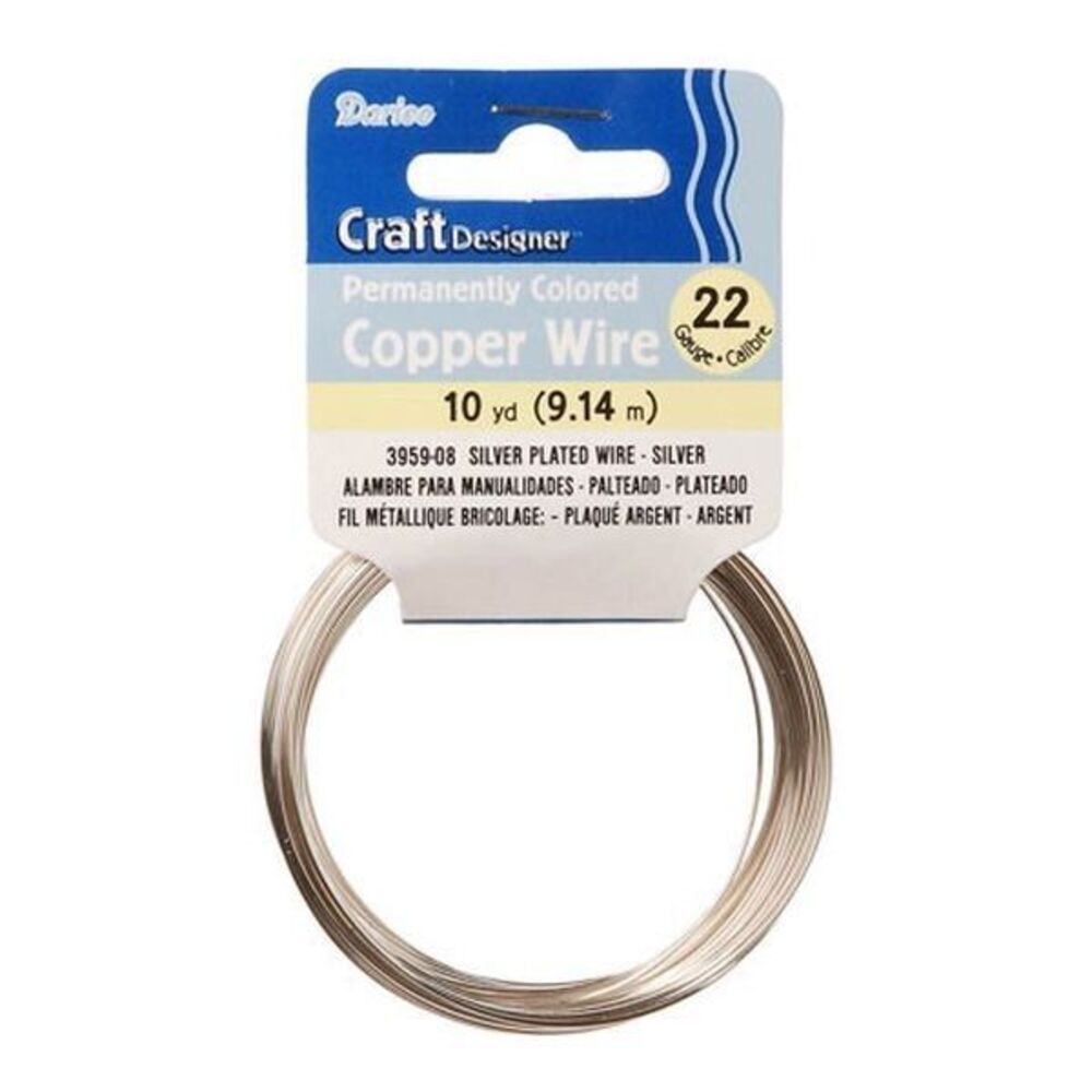 DARICE STERLING SILVER GRAY PLATED COPPER WIRE-22 GAUGE X 10 YD-JEWELRY MAKING